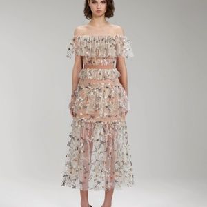 Self-Portrait Star Embellished Midi Dress NWT